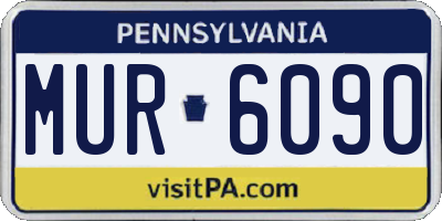 PA license plate MUR6090