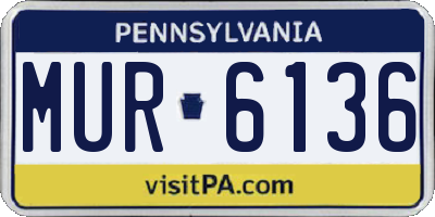 PA license plate MUR6136
