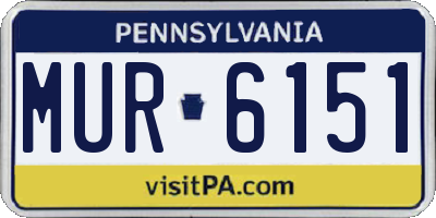 PA license plate MUR6151