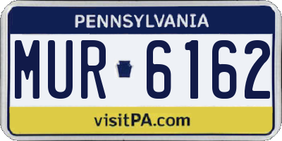 PA license plate MUR6162