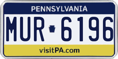 PA license plate MUR6196