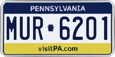 PA license plate MUR6201