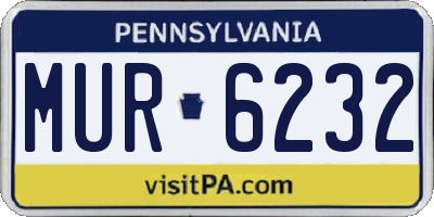PA license plate MUR6232