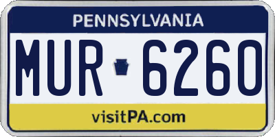 PA license plate MUR6260