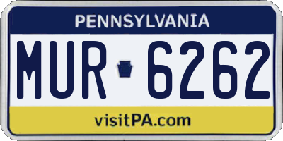 PA license plate MUR6262