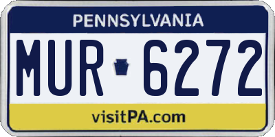 PA license plate MUR6272