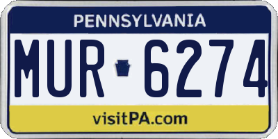 PA license plate MUR6274
