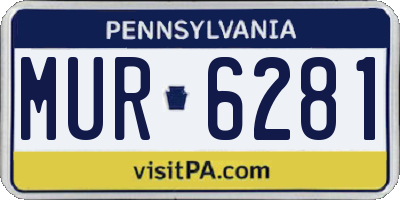 PA license plate MUR6281