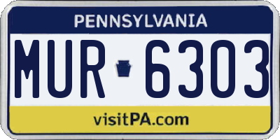 PA license plate MUR6303