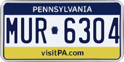 PA license plate MUR6304