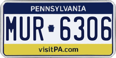 PA license plate MUR6306