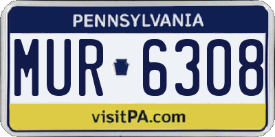 PA license plate MUR6308