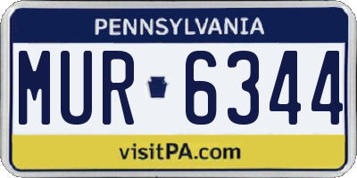 PA license plate MUR6344