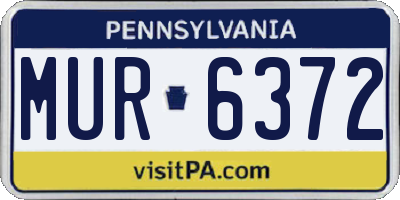 PA license plate MUR6372