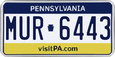 PA license plate MUR6443