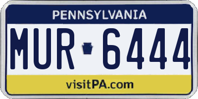 PA license plate MUR6444