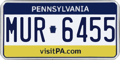 PA license plate MUR6455
