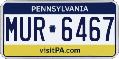 PA license plate MUR6467