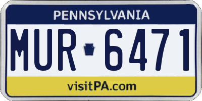 PA license plate MUR6471
