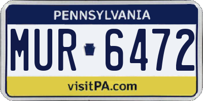 PA license plate MUR6472