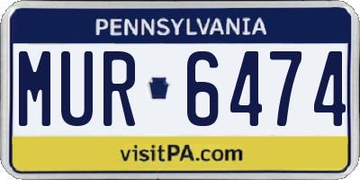 PA license plate MUR6474