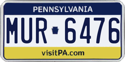 PA license plate MUR6476