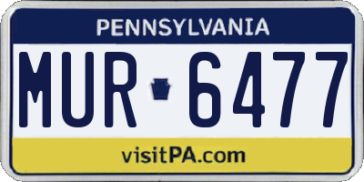 PA license plate MUR6477