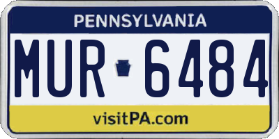 PA license plate MUR6484
