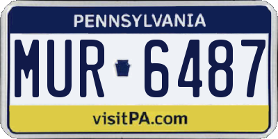 PA license plate MUR6487