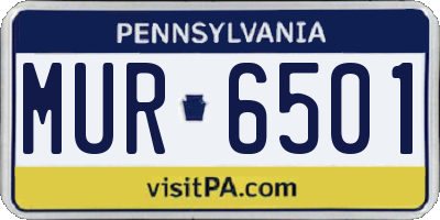 PA license plate MUR6501