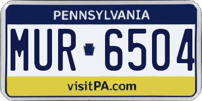 PA license plate MUR6504