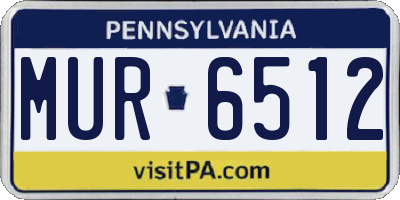 PA license plate MUR6512