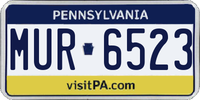 PA license plate MUR6523