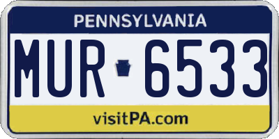 PA license plate MUR6533
