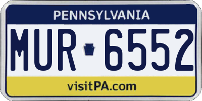 PA license plate MUR6552