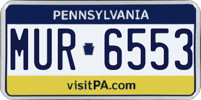 PA license plate MUR6553