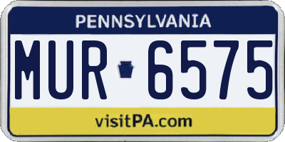 PA license plate MUR6575