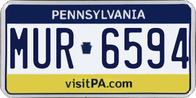 PA license plate MUR6594