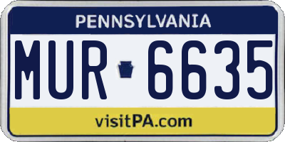 PA license plate MUR6635
