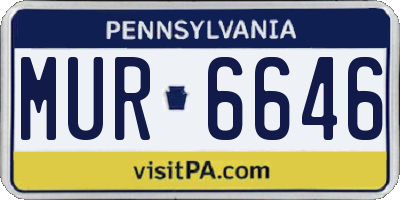 PA license plate MUR6646
