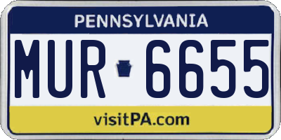 PA license plate MUR6655