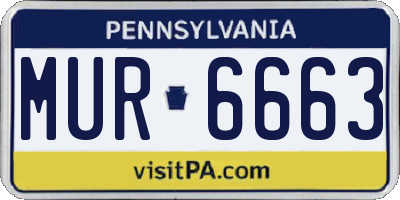 PA license plate MUR6663