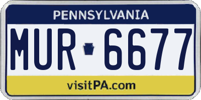 PA license plate MUR6677