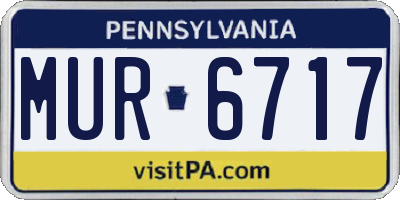 PA license plate MUR6717