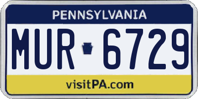 PA license plate MUR6729