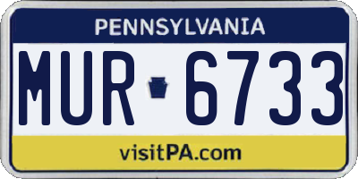 PA license plate MUR6733