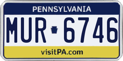 PA license plate MUR6746