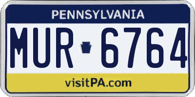 PA license plate MUR6764