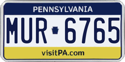 PA license plate MUR6765