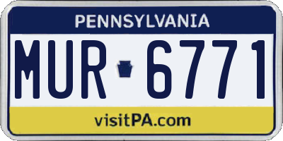 PA license plate MUR6771